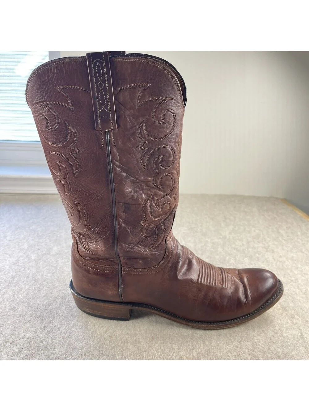 1883 Lucchese Western Cowboy Boots 11D Men’s Brown Leather N8879R8 made in USA